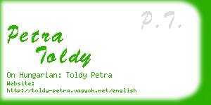 petra toldy business card